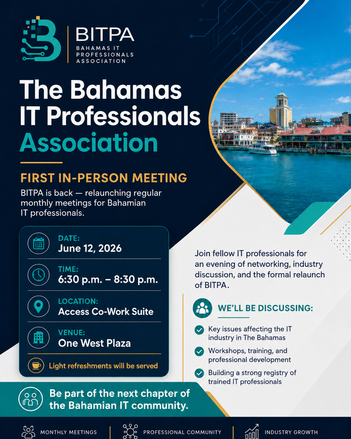 BITPA first in-person meeting flyer